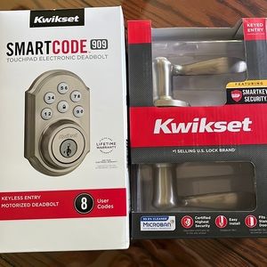Kwikset SmartCode 909 deadbolt keypad & Tustin SmartKey univ keypad entry